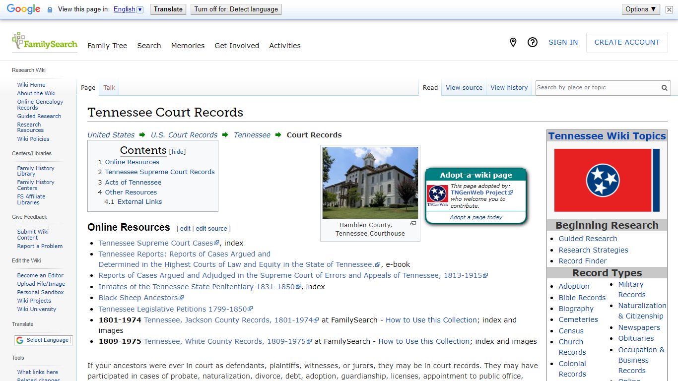 Tennessee Court Records • FamilySearch