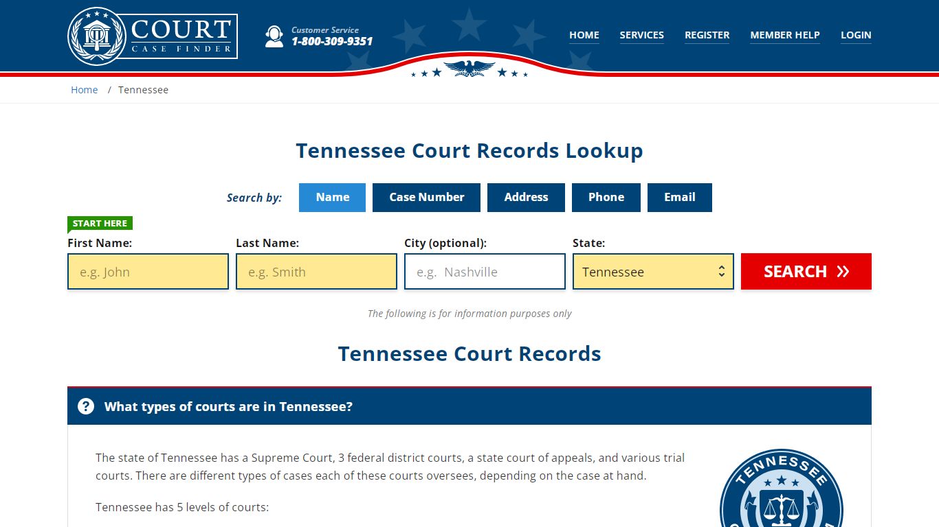 Tennessee Court Records Lookup - TN Court Case Search